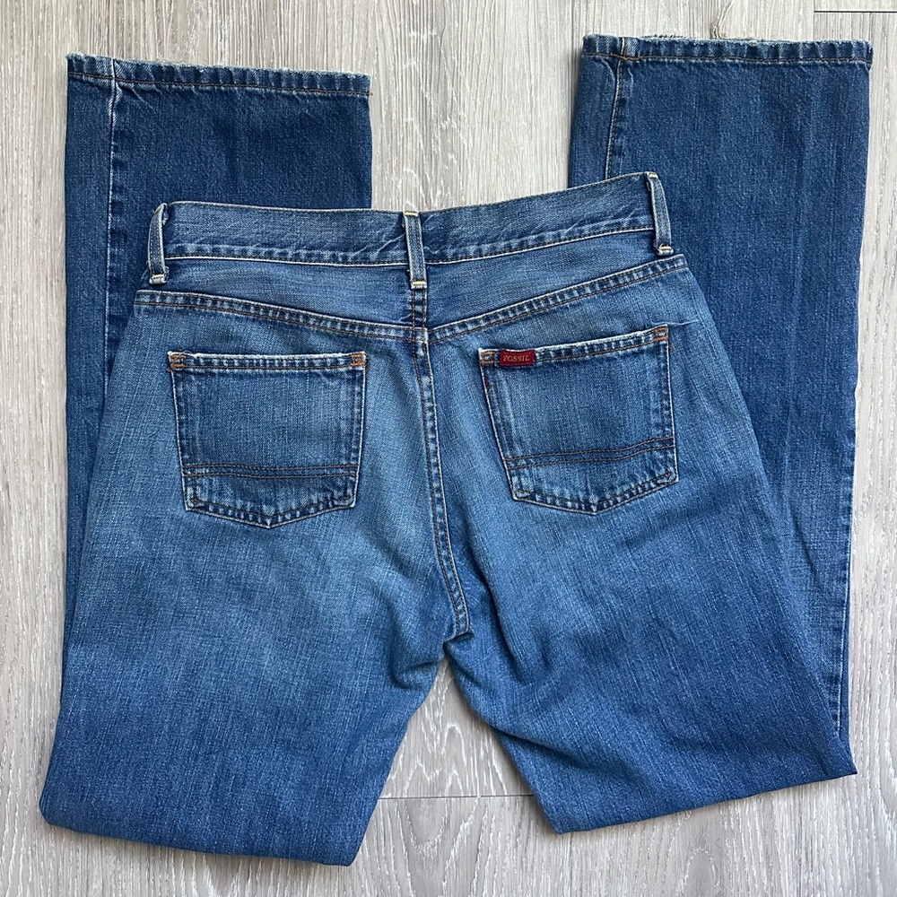 Fossil Brand Blue Jeans with Red Tab | Size 6R | Low-Rise, Bootcut